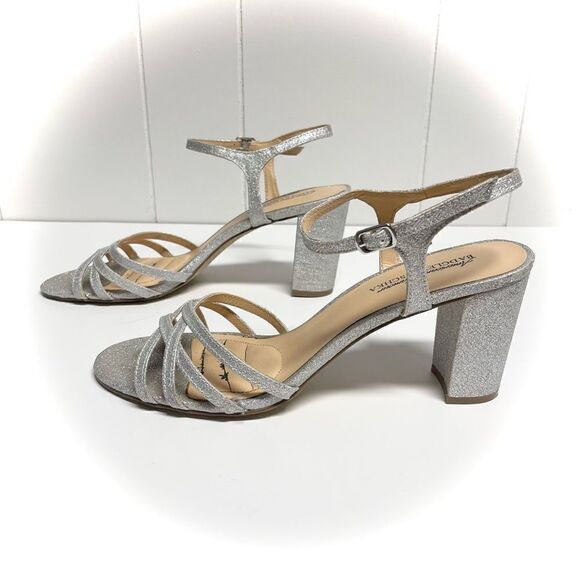 🚨4/$25 Badgley Mischka American Glam Glitter Heeled Strappy Sandals Size 9.5 - Picture 8 of 9